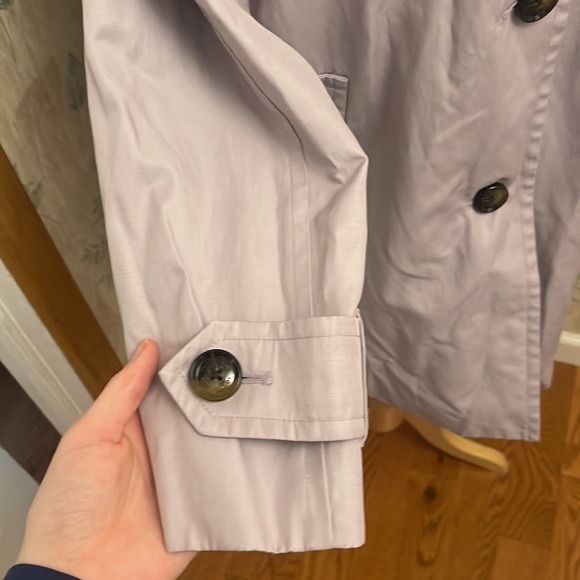 London Fog Pastel Purple Trench Coat with Hood - Picture 4 of 12